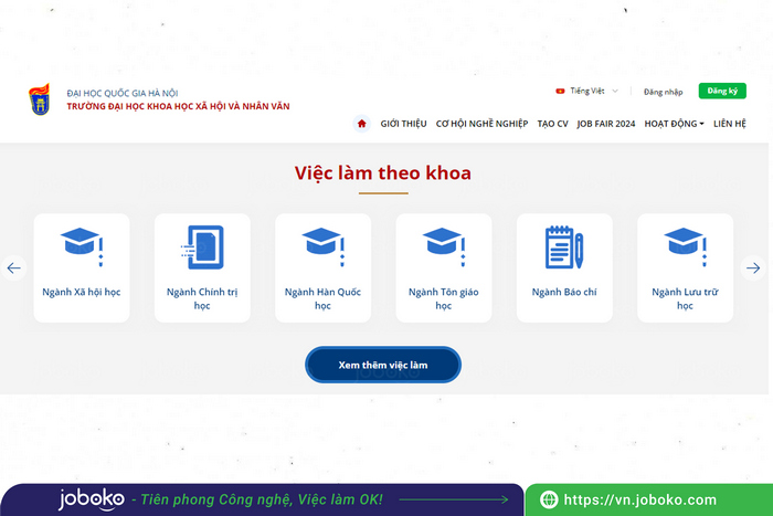 Ket noi doanh nghiep va ung vien tai Ngay hoi viec lam Truong DH KHXH NV