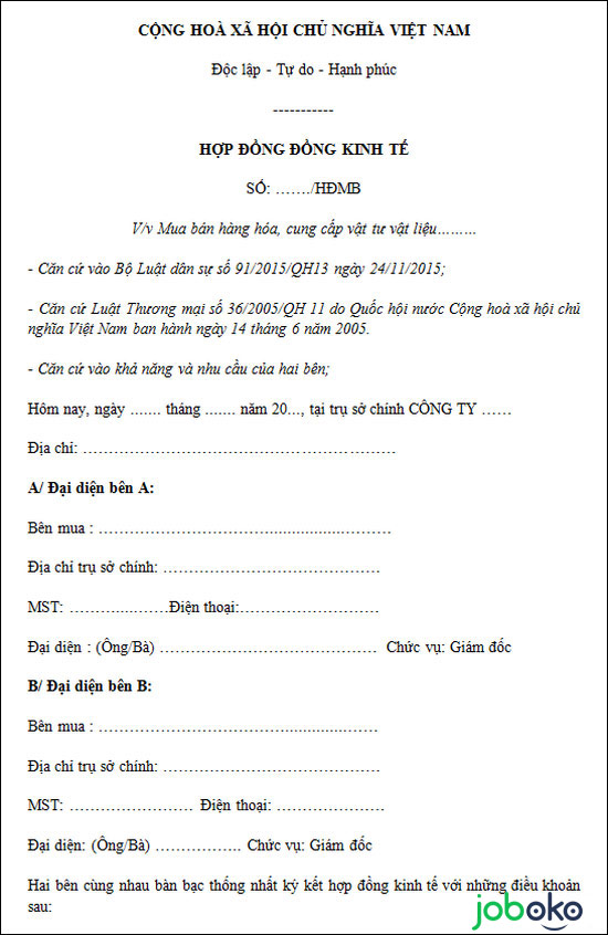 mau hop dong kinh te