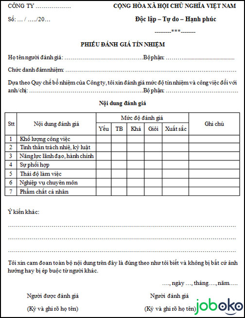mau phieu danh gia tin nhiem 2