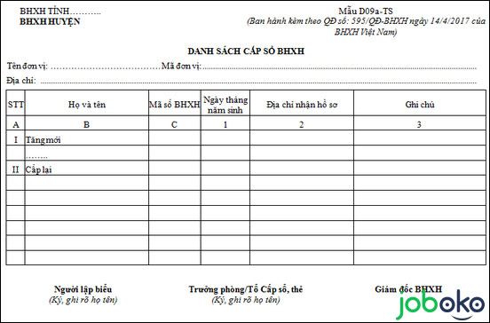 mau danh sach cap so bhxh 2