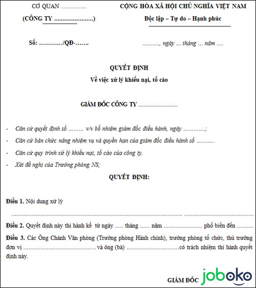 mau quyet dinh xu ly khieu nai to cao 2