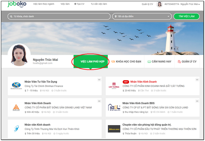 Meo tim viec lam phu hop voi CV cua minh