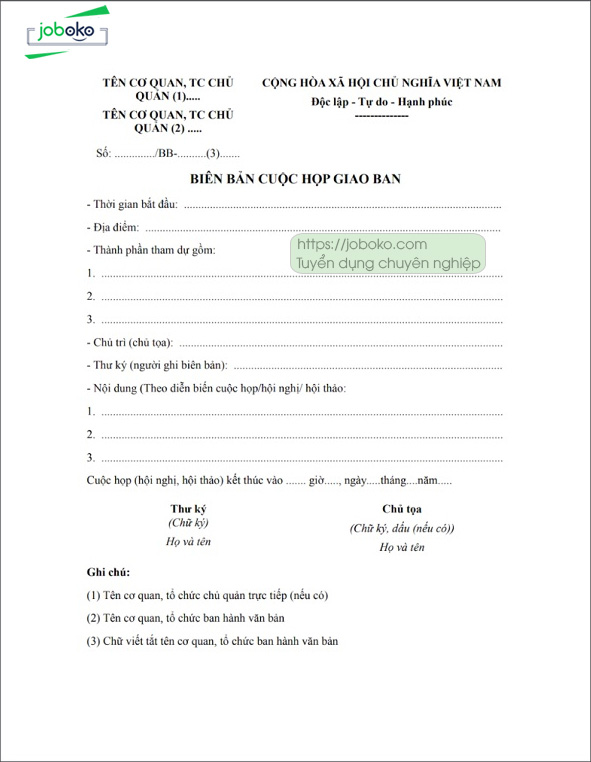 mau bien ban cuoc hop 2020 va luu y quan trong 8