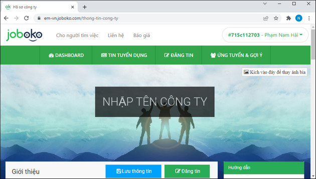 Cach tao tai khoan nha tuyen dung tren JobOKO