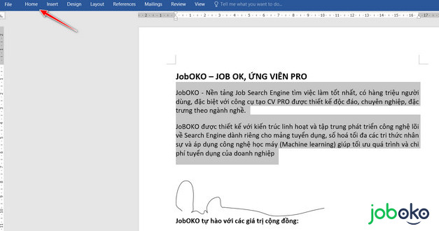 huong dan cach can le trong word 2